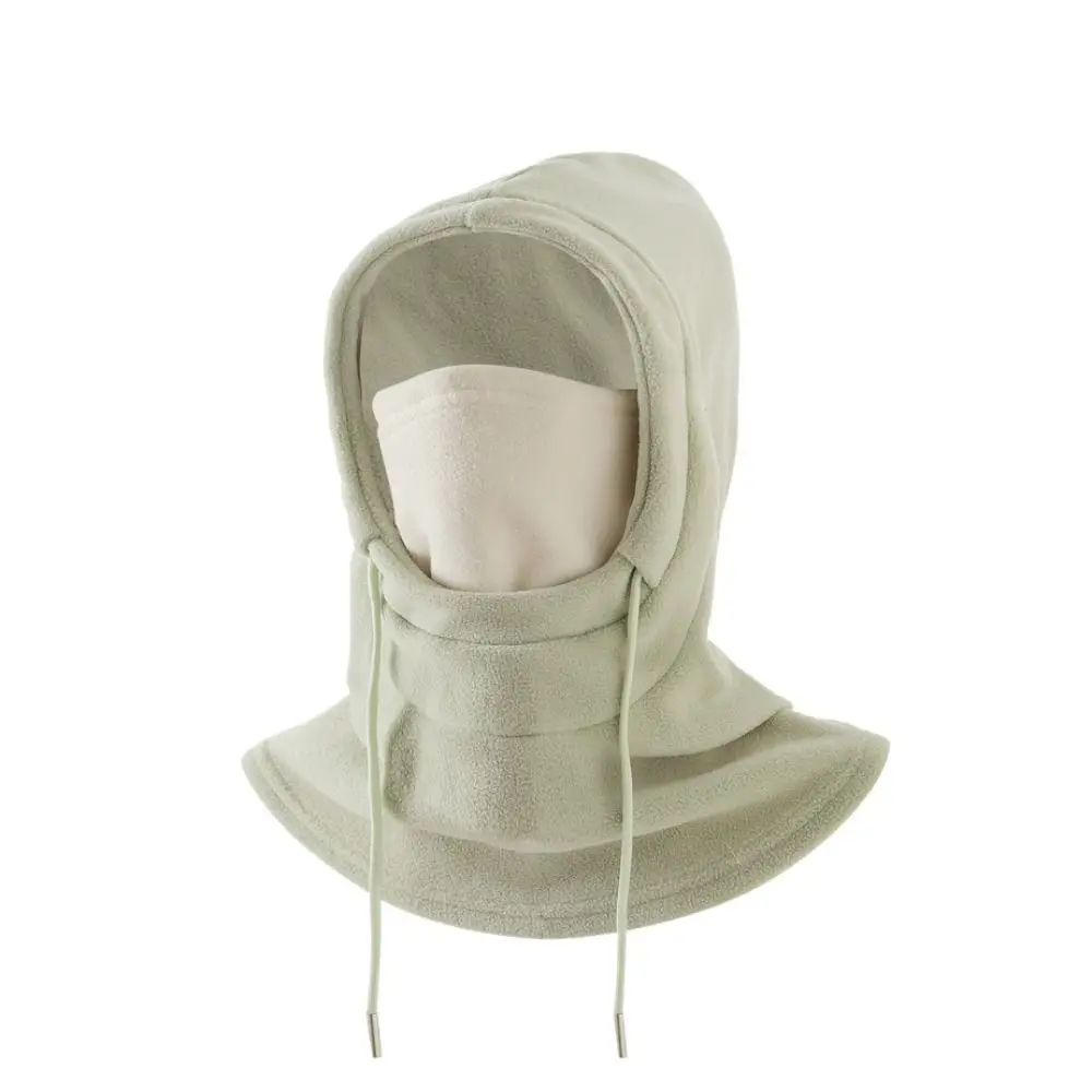 Мягкая термофлисовая шапка-балаклава ветрозащитный пуловер на шнурке теплая