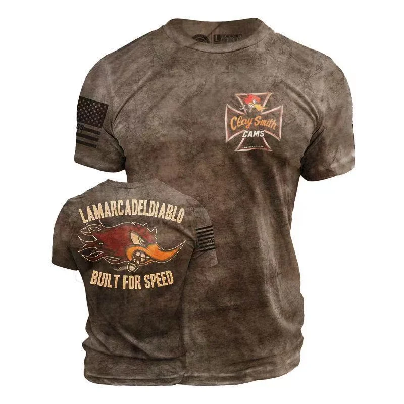 

Retro T-Shirt Men's 3D American Print T-Shirt Short Sleeve O-Neck Loose Sports Top Street Large Size Men's T-Shirt Men's 6XL