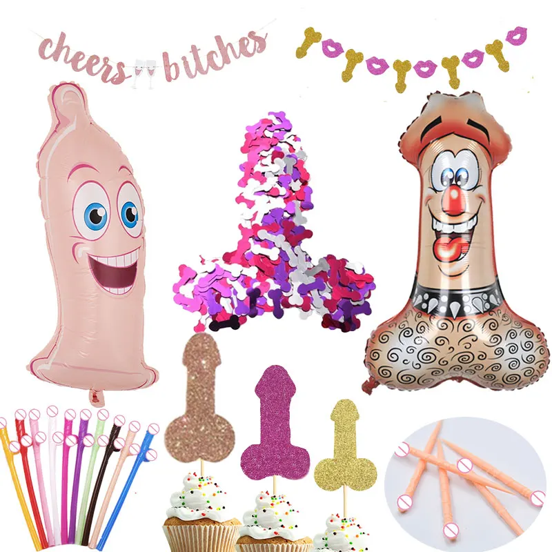 

Девичник, свадебные принадлежности для девичвечерние, забавные аксессуары для напитков, конфетти, баннер для вечеринки невесты, декор для н...