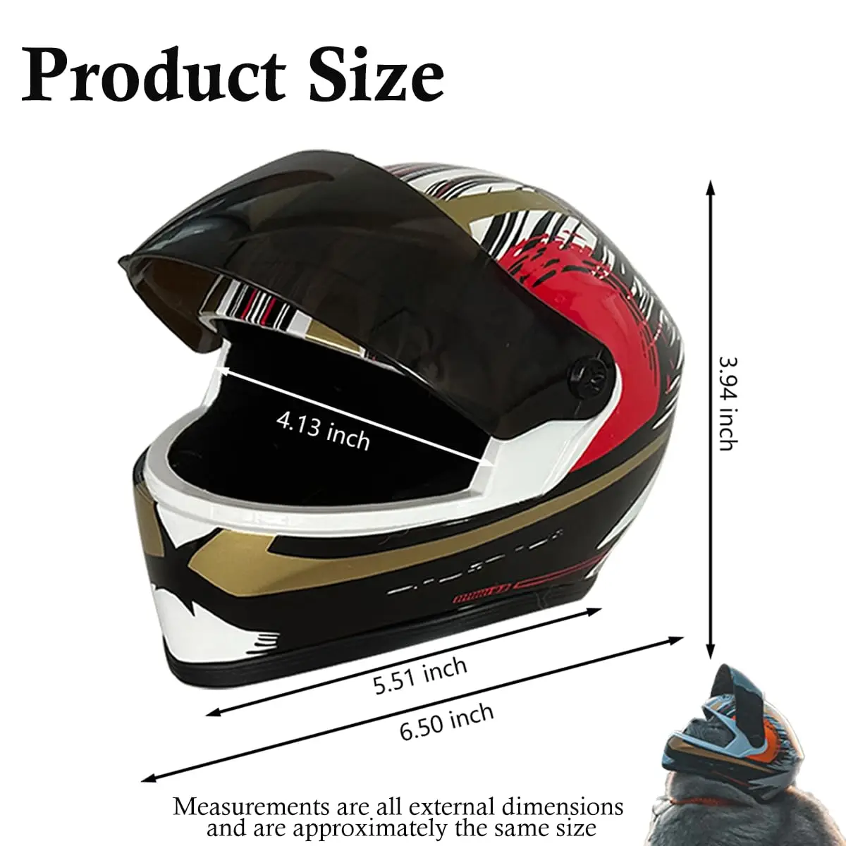 Pet Helmet Hard Hat for Small Dogs Motorcycle Bike Cat Outdoor Riding Puppy Cap Full Face Dog Doggie