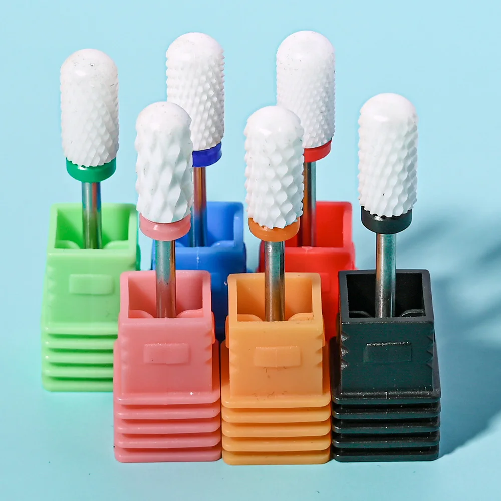 

6Type Ceramic Milling Cutter Nail Drill Bit Electric Nail Files Grinding Bits Manicure Pedicure Machine Burr Accessories Tools