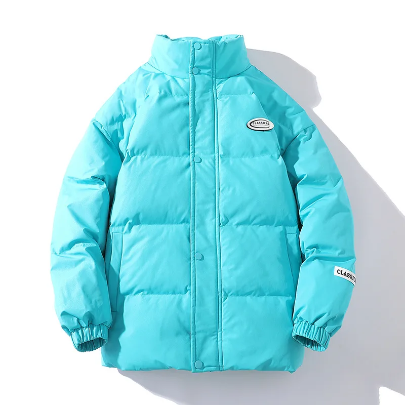 Winter Jacket Men Parkas Thicken Warm Coat Mens Stand Collar Jackets Solid Color Parka Coat Yellow White Black Pink Orange Grey