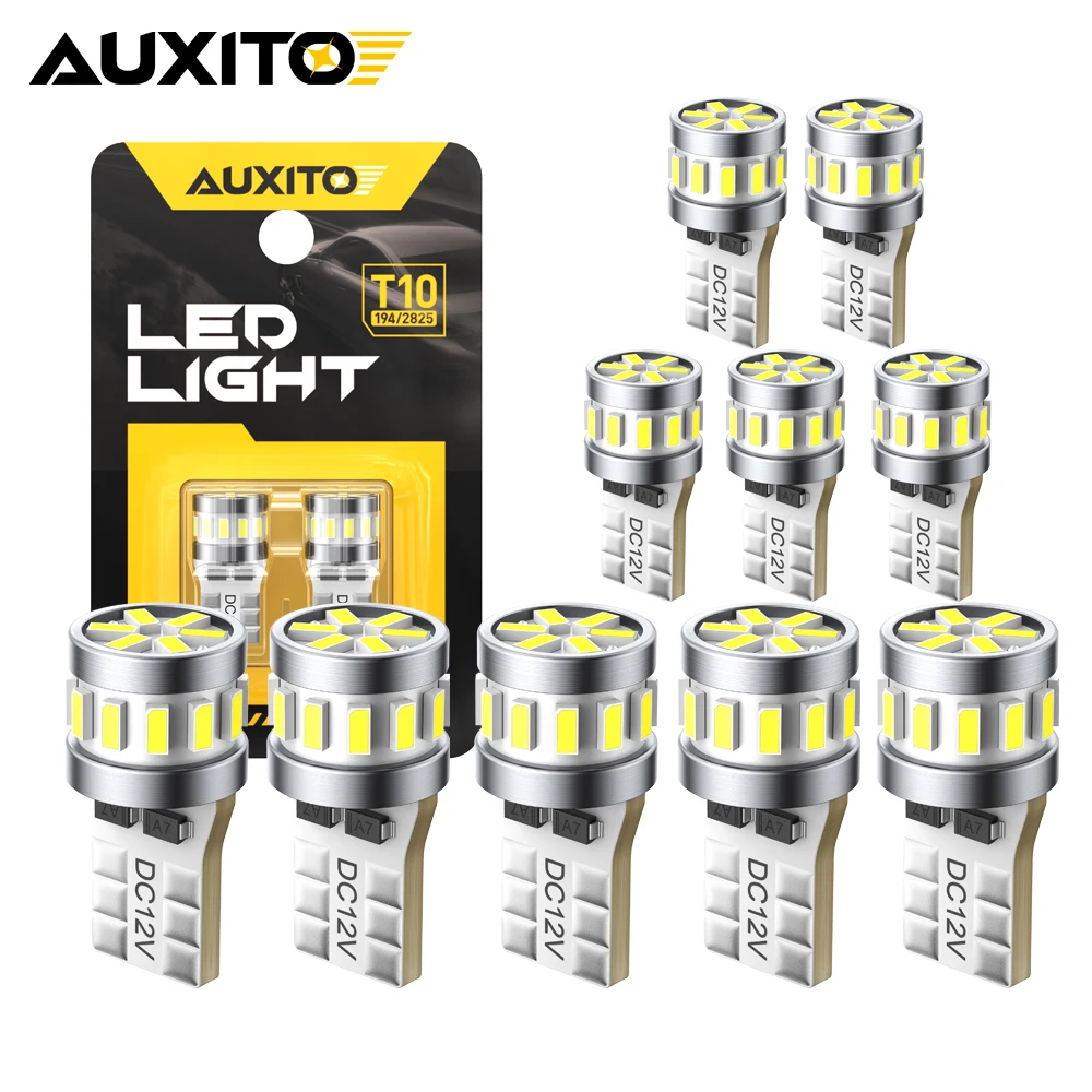 

Автомобильные лампы AUXITO T10 светодиодный Canbus W5W 6500K, сигнальная лампа, автогабаритные парковочные огни для Toyota Corolla e150 Camry 40 Auris Yaris