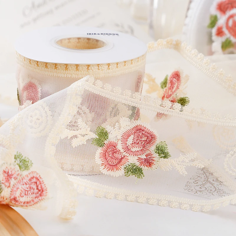 4 5 метра вышитые кружевные ленты винтажные розы полые резные сетчатые пришивные
