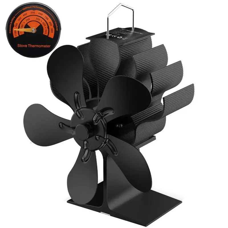 

Wood Stove Fan 6 Blade Fireplace Fan Non-Electric Wood Stove Fan Heat Powered Thermoelectric Fan EcoFan For Wood Burning