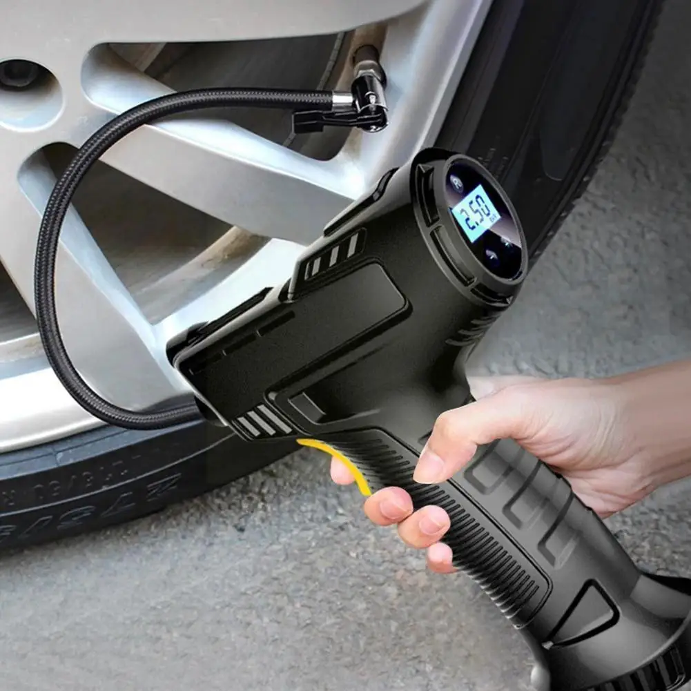 

120W Rechargeable Air Compressor Wireless Inflatable Pump Portable Air Pump Car Tire Inflator Digital For Car Bicycle Balls M1A9