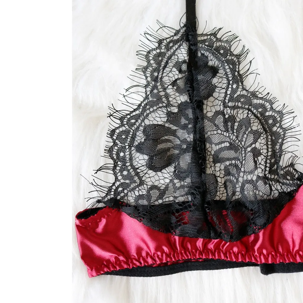 Женское сексуальное нижнее белье кружевной бюстгальтер-комбинация стринги