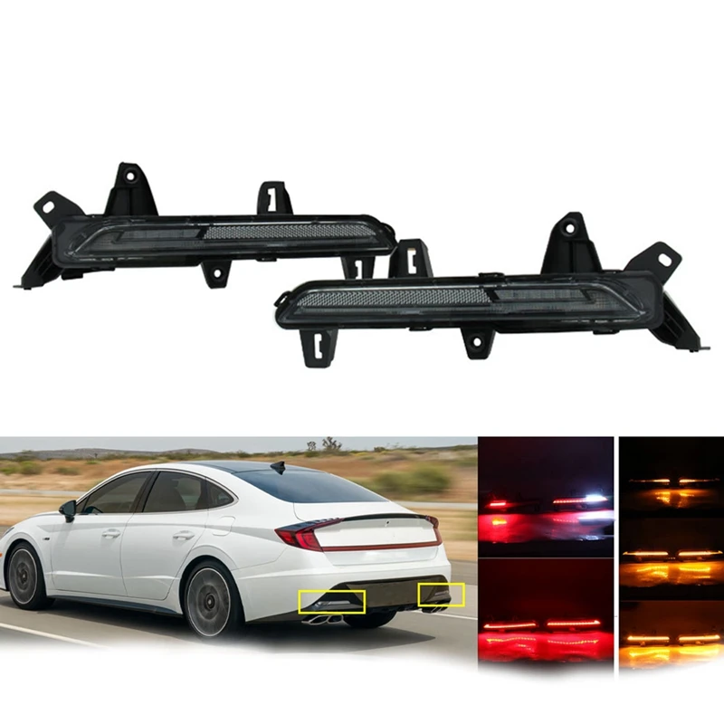 

Dynamic LED Rear Bumper Light Tail Fog Reversing Turn Signal Driving Braking Stop Lamp for Hyundai Sonata 2020 2021