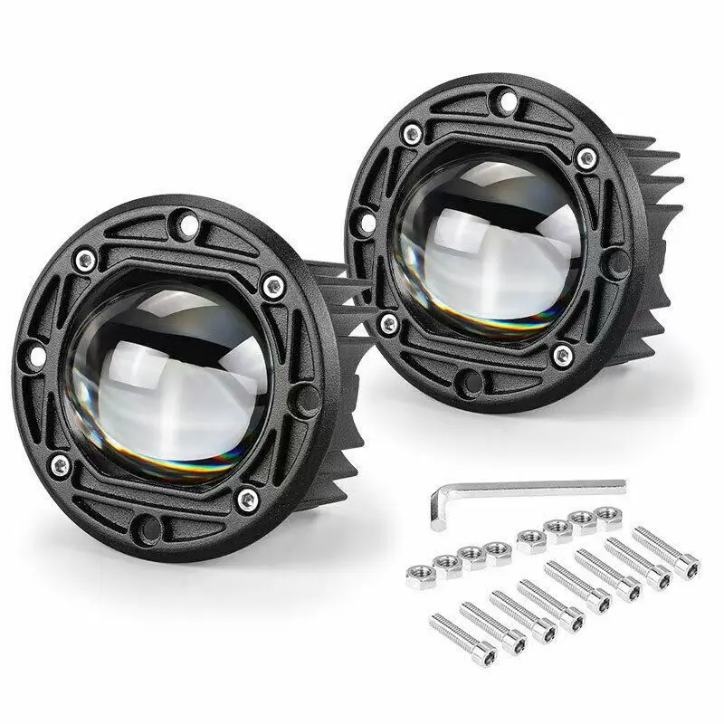 

3-дюймовые Светодиодные Фары Для Мотоциклов, 6000K/3500K, Двухцветные, Противотуманные, Внедорожные