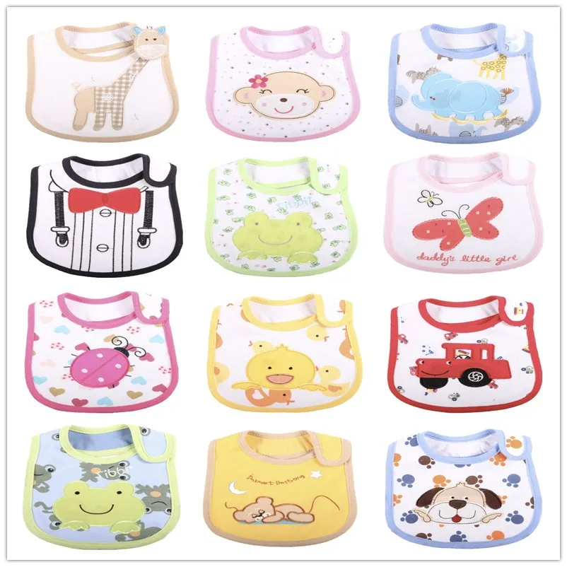 5 шт./лот Смешанные продажи хлопковые детские нагрудники водонепроницаемые для