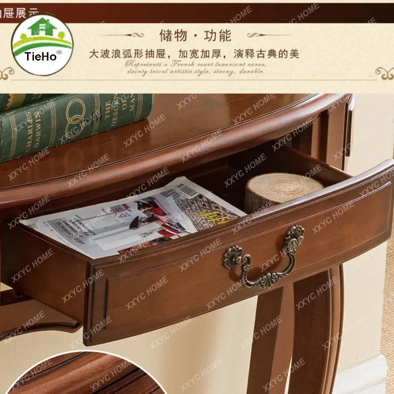 Американский резиновый твердый деревянный консольный стол с выдвижным ящиком