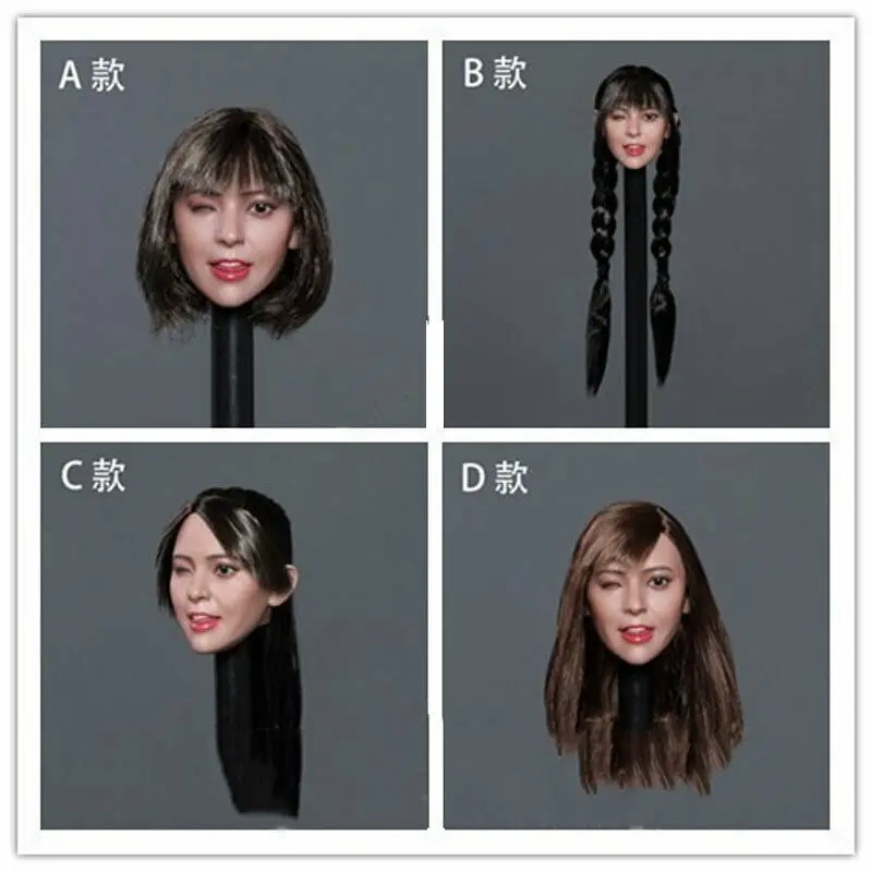 

1/6 Lovely Expression Beauty Head Carving Model for 12" Action Doll Toys