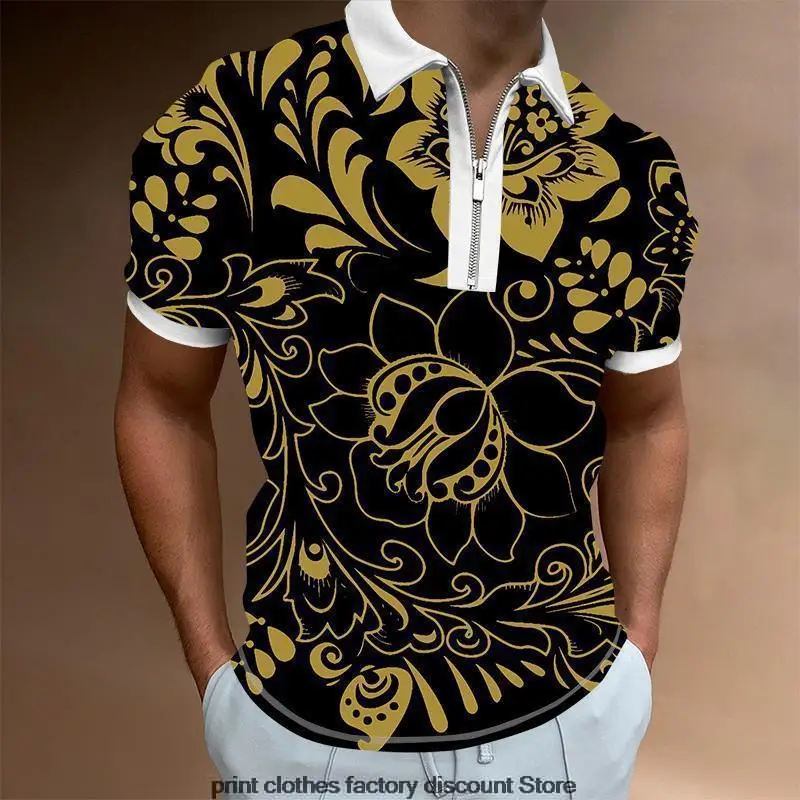 

Мужская летняя рубашка-поло с коротким рукавом и отложным воротником