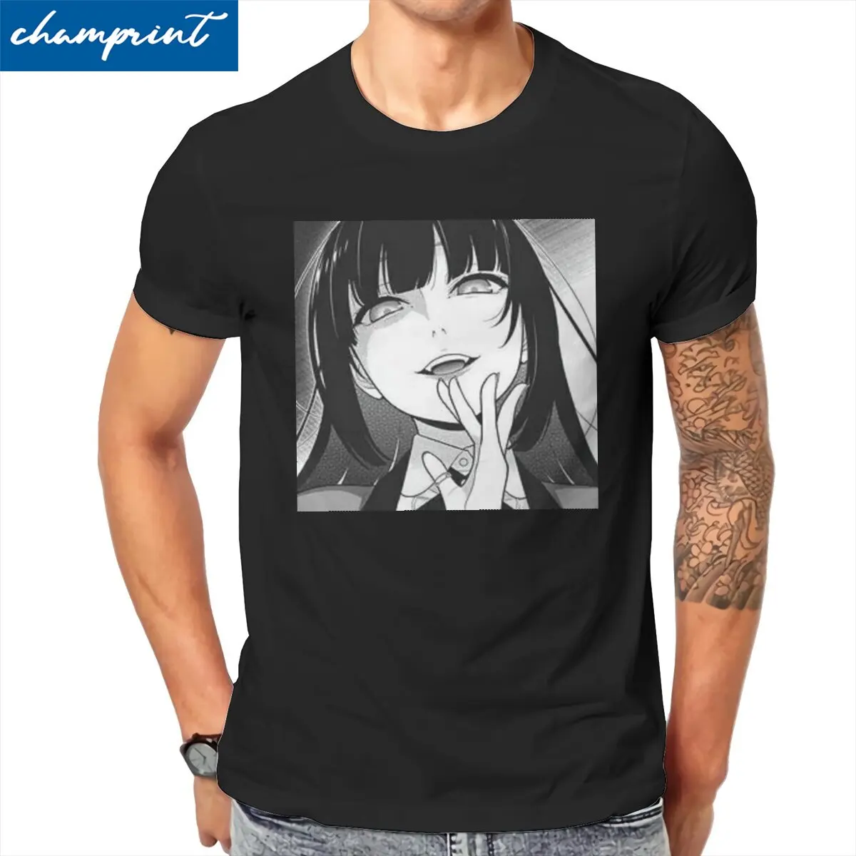 

Yumeko Jabami азартные игры Школьная Мужская футболка Kakegurui Аниме Манга Девушка Футболки с коротким рукавом Чистый хлопок летняя одежда