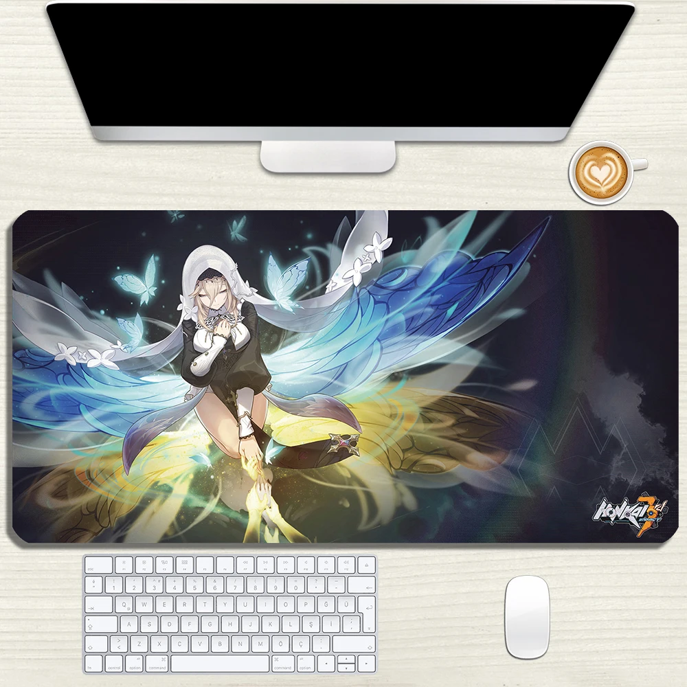 

Игровой коврик для мыши Honkai Impact 3rd Aponia Eden, модный игровой коврик для мыши, резиновый коврик для мыши с застежкой по краям, большой Настольный ...