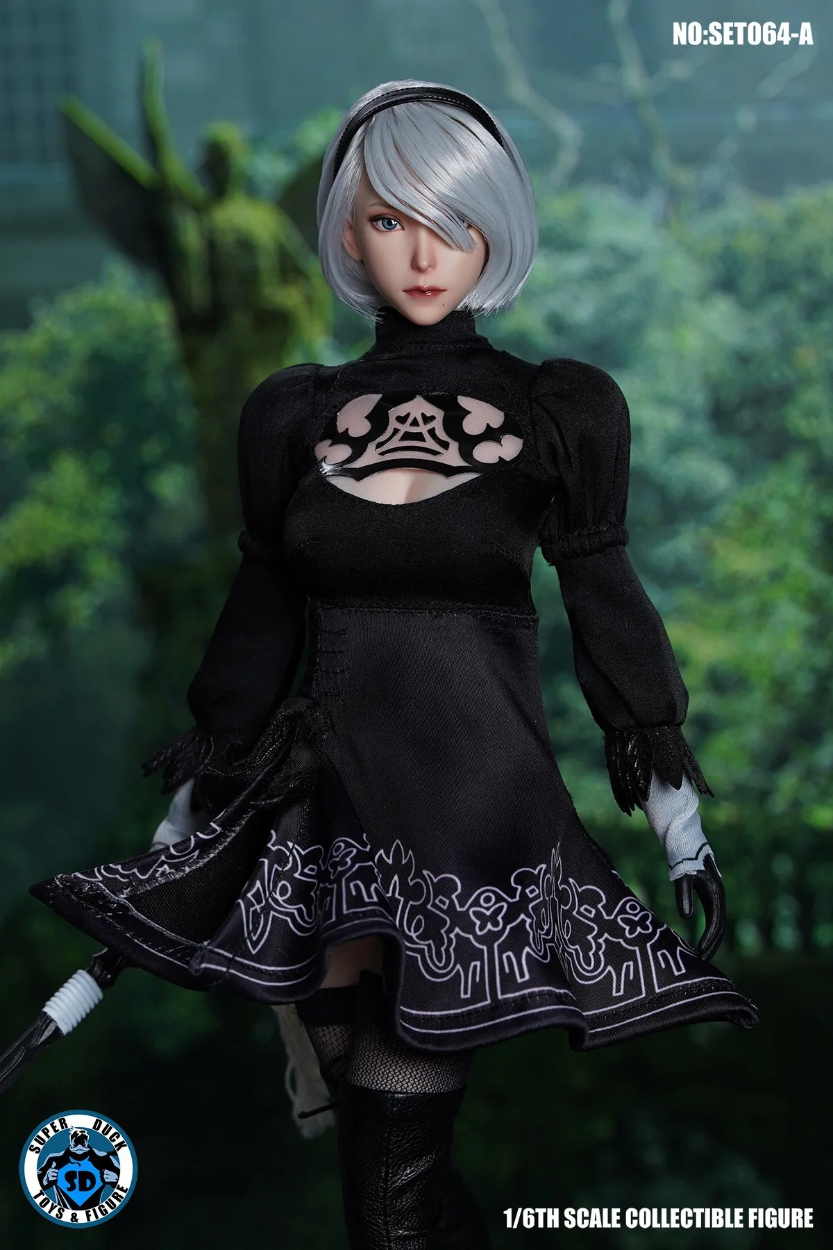 

SUPER DUCK SET064-A Sexy Female Automata 2B Clothes w/ Head Set 1/6 Fit for Phicen body