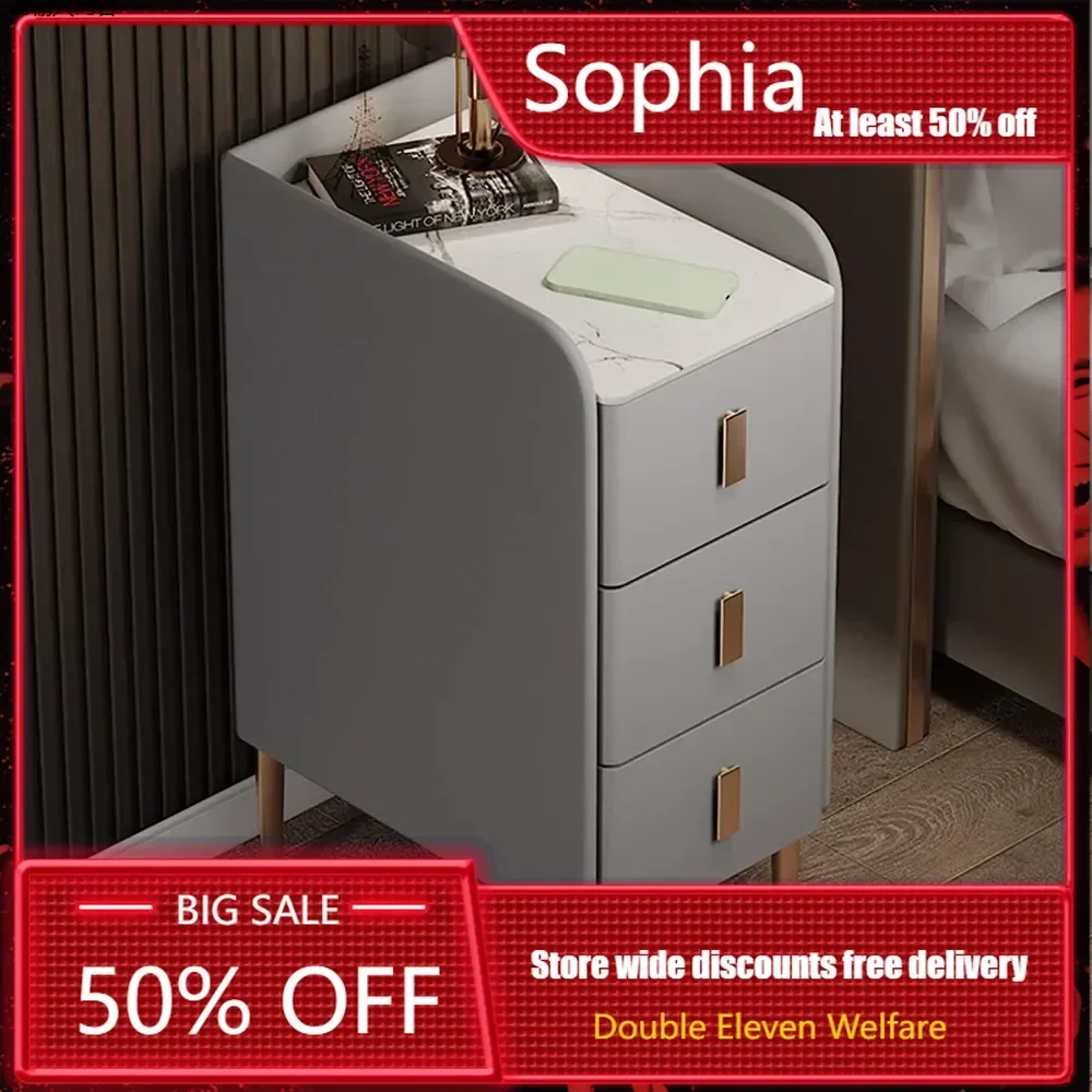 Прикроватная тумбочка из массива дерева с 3 ящиками шкаф для хранения вещей