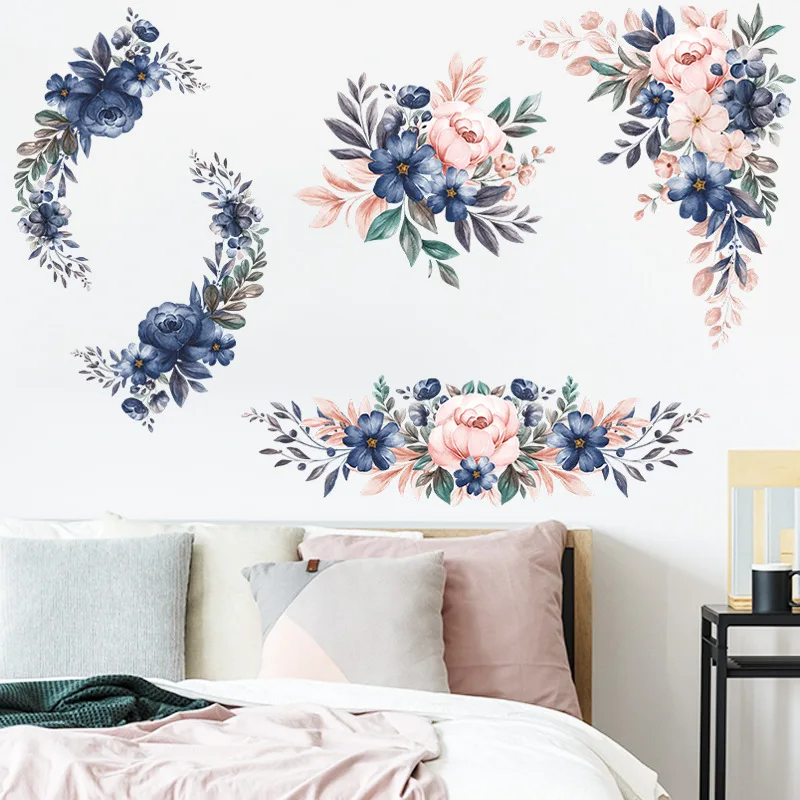 

Flower And Small Flower Pattern Wall Stickers PVC Colored Self-Adhesive, Beautiful Fun Cute And Charming Decal Art Decoration