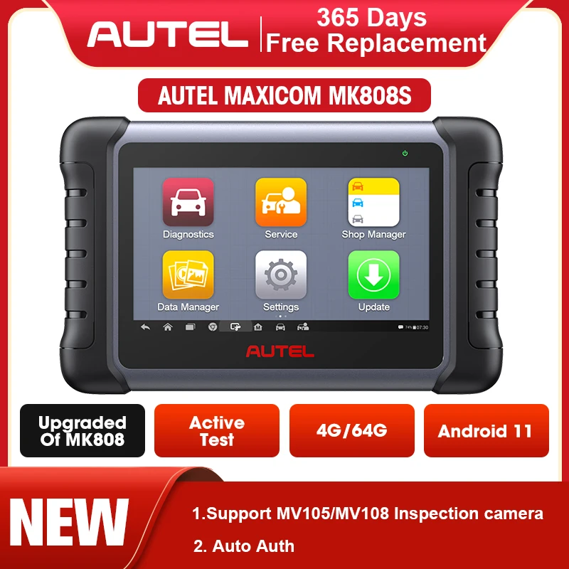 Фото Autel MaxiCOM MK808S автомобильный диагностический инструмент OBD2 сканер двунаправленный контроль Диагностика автомобильные инструменты TPMS считыватель кодов №1