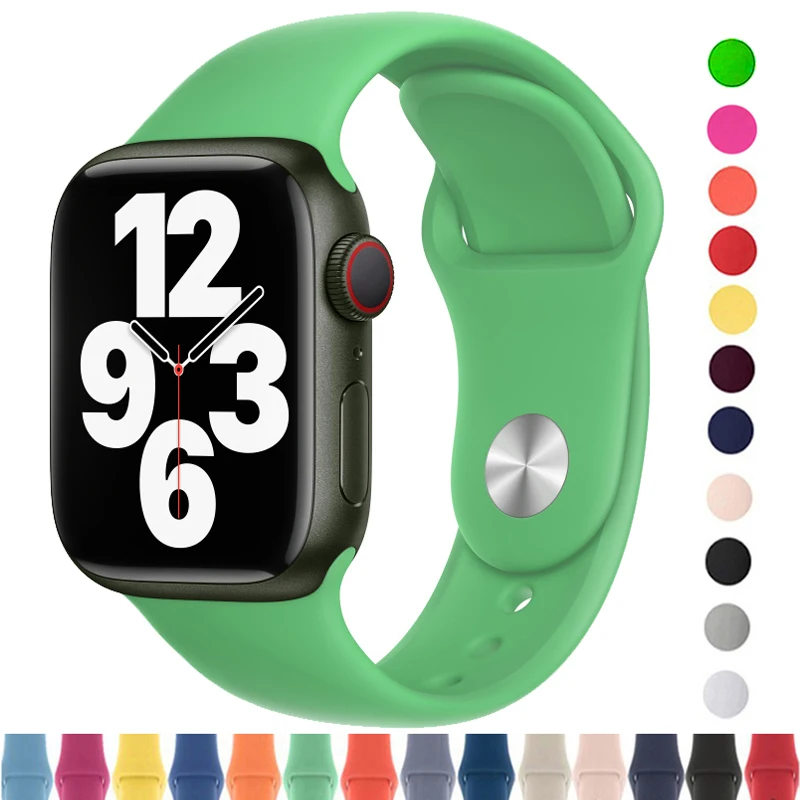 

Silicone Strap For Apple Watch Series 7/8 band 44mm 45mm 41mm 40mm iwatch 6 SE 5 3 Rubber Correa Bracelet Apple Watch Ultra 49mm