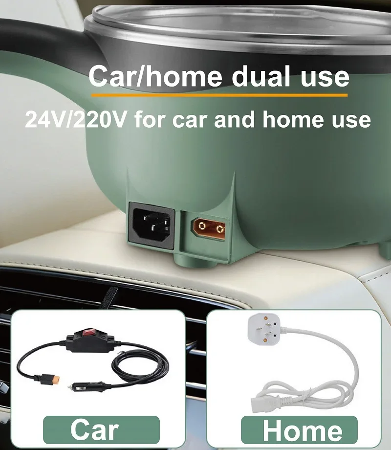 Фото Мультиварка FirmHome Store 24В/2.8Л для автомобиля/грузовика, электрическая рисоварка с антипригарным покрытием, пароварка, сковорода для жарки, автомобильный хот-пот №3