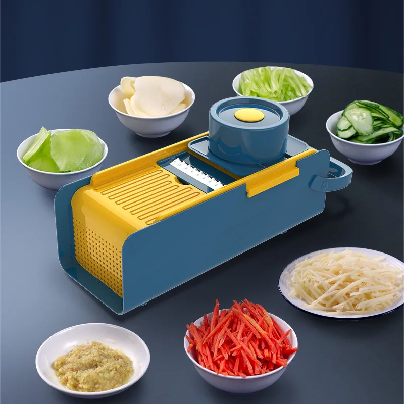 

Многофункциональный Нож для овощей слайсер с корзиной, измельчитель для фруктов, картофеля, моркови, слайсер, кухонный инструмент для овощей