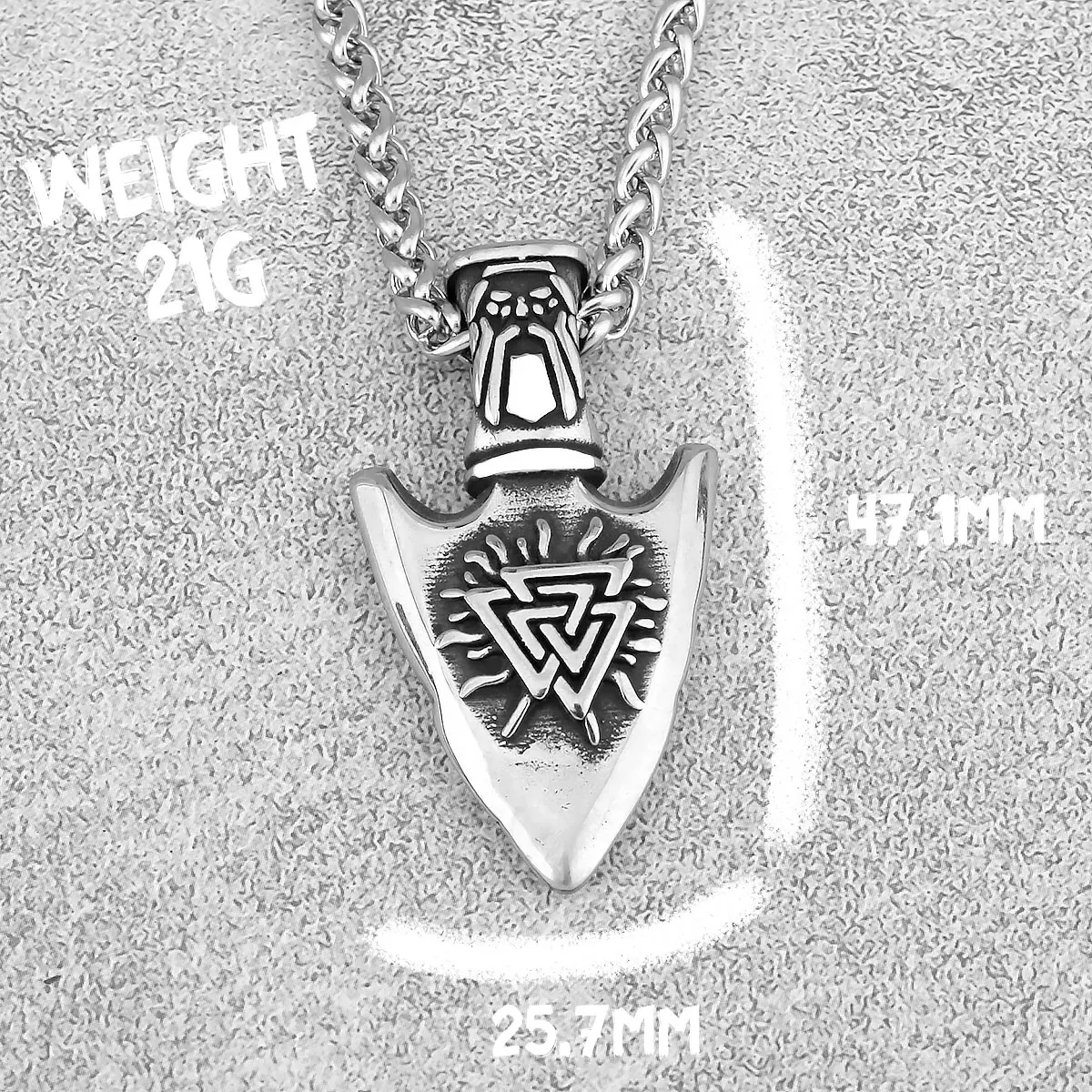 Скандинавское ожерелье с компасом и копьем руна викингов мужское