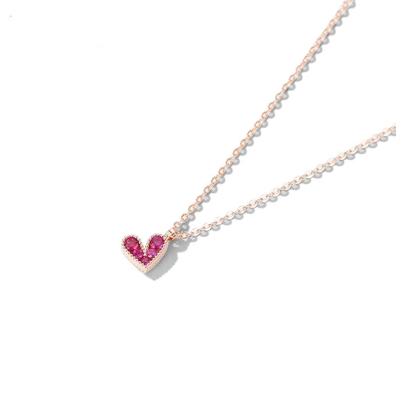 

Valentine's Day Little Red Heart Collar Chain For Woman