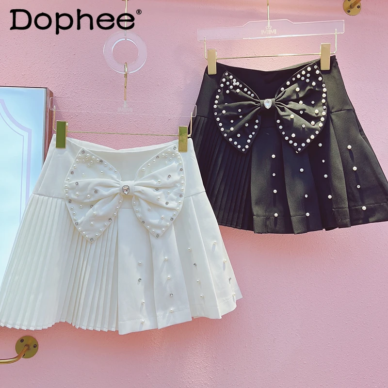 

2022 New Summer Pleated Skirt Women Solid High Waist Slimming A- Line Hippie Short Skirt White Sports Tennis Dancing Mini Skirts