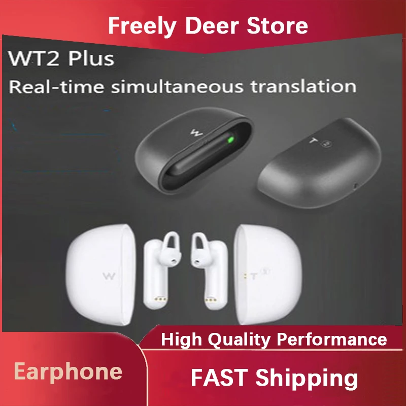 

WT2 Simultaneous Translator Headset Business Interpretation Overseas Travel Support 40 Language Translation Translation Earplugs