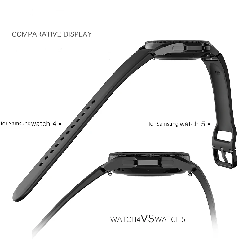 Original Silicone Strap for Samsung Galaxy Watch 5/4 44mm 40mm Watch 5 Pro 45mm Magnetic Buckle for Watch 4 Classic 42 46mm Band