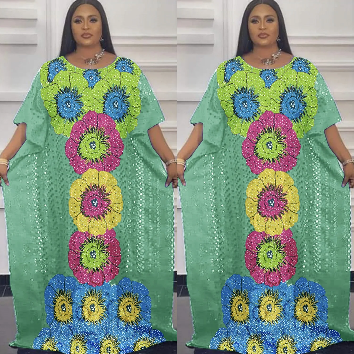 

2022 New African Mesh Dresses for Women Africa Clothes Dashiki Lace Grand Boubou Robe Africaine Femme Riche Party Africa Dress