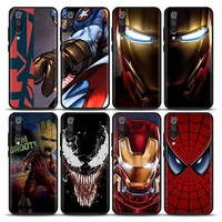 marvel phone case for xiaomi mi 9 9t se 10t 10s mi a2 lite cc9 note 10 pro 5g case soft silicone cover marvel heros legends