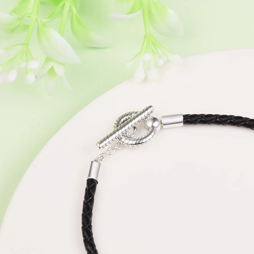 Женский плетеный браслет из серебра 925 пробы с бусинами-шармами | Украшения и