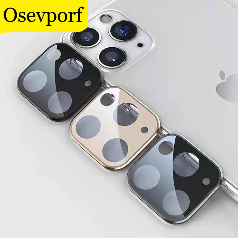 

Phone Rear Camera Cover Lens Protection Tempered Glass Hard Film With Metal Frame Ring For iPhone 11 12 13 Pro Max X XR XS Max