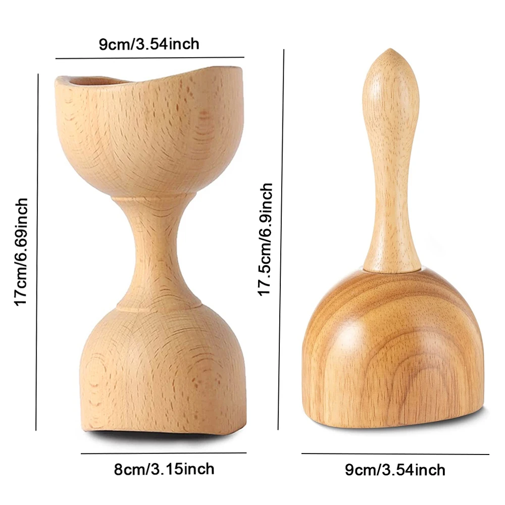 

2pcs Wooden Massage Tool for Waist Thigh Body, Multi-Functional for Cellulite Reduction and Muscle Tension, Natural Massager