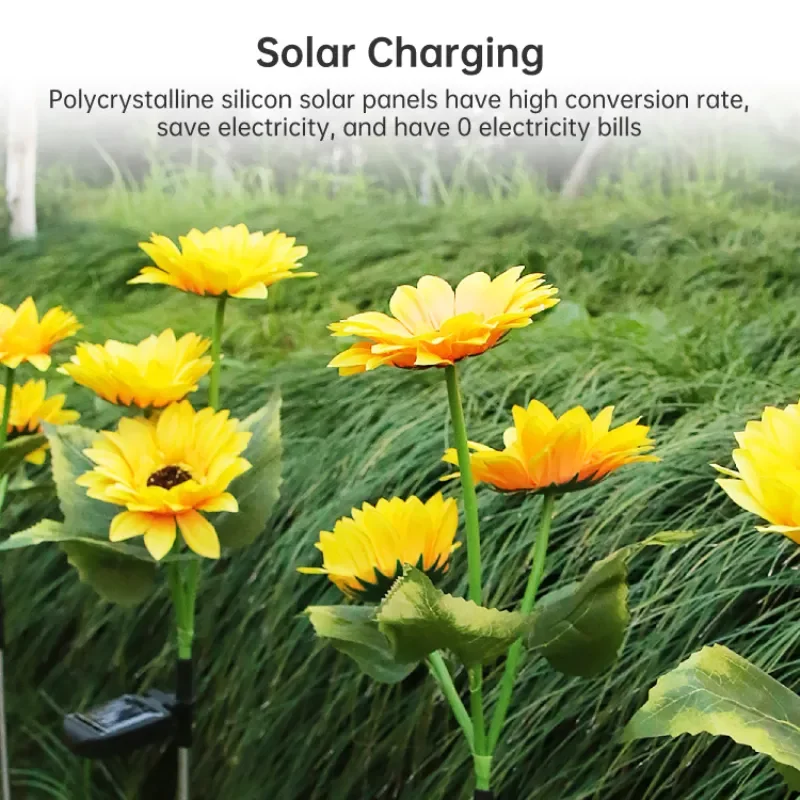 

NEW IN 1/2pcs Solar Lamp Outdoor IP65 Waterproof Solar Lawn Lamp Solar Sunflower Light Garden Decorative Light Lawn Lamps Garden