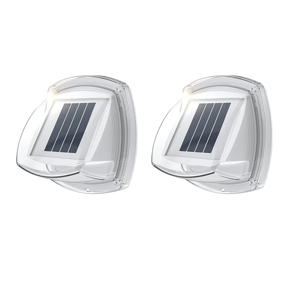 

2Pack Solar Fence Lights Outdoor Waterproof 8 LEDs Outdoor Wall Lights Solar Powered Deck Light Decorative Lighting A