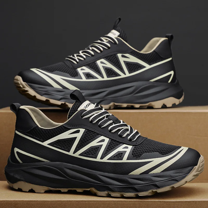 

2023 New Men's Sneakers Mesh Breathable Comfortable Low Top Running Shoes Fashion Casual Sneaker Non-slip Platform Shoes for Men