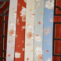 tiger celebrating the spring festival hanfu printed hairband antique ribbon long silk scarf new years headwear hair accessories