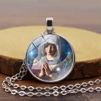 virgin mary time pendant necklace european and american metal clavicle chain jewelry