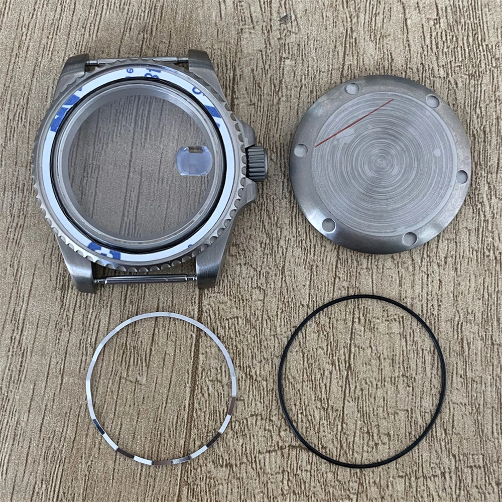 Upgraded Titanium Watch Case Fits for NH34 NH35 NH36 Movement, 40mm Sapphire Mirror Titanium Case Men Watch Modification Part