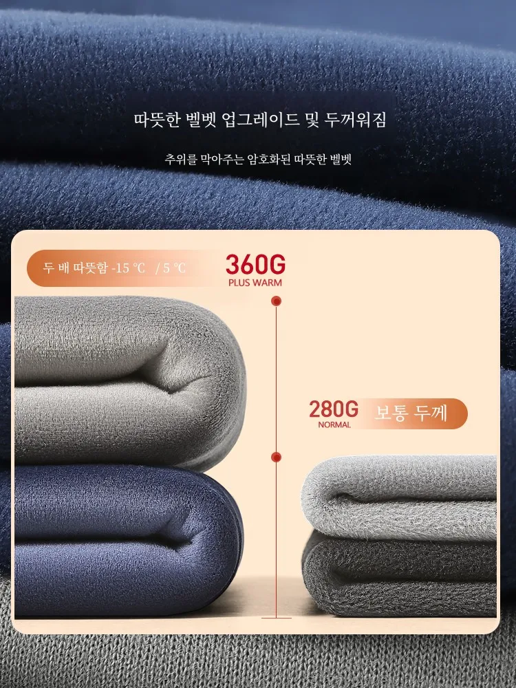 Hengyuanxiang Fleece-lined Thickened Warm-keeping Pants Men's Dralon Heating Leggings Woven Yarn Long Johns Winter New Sweat ...