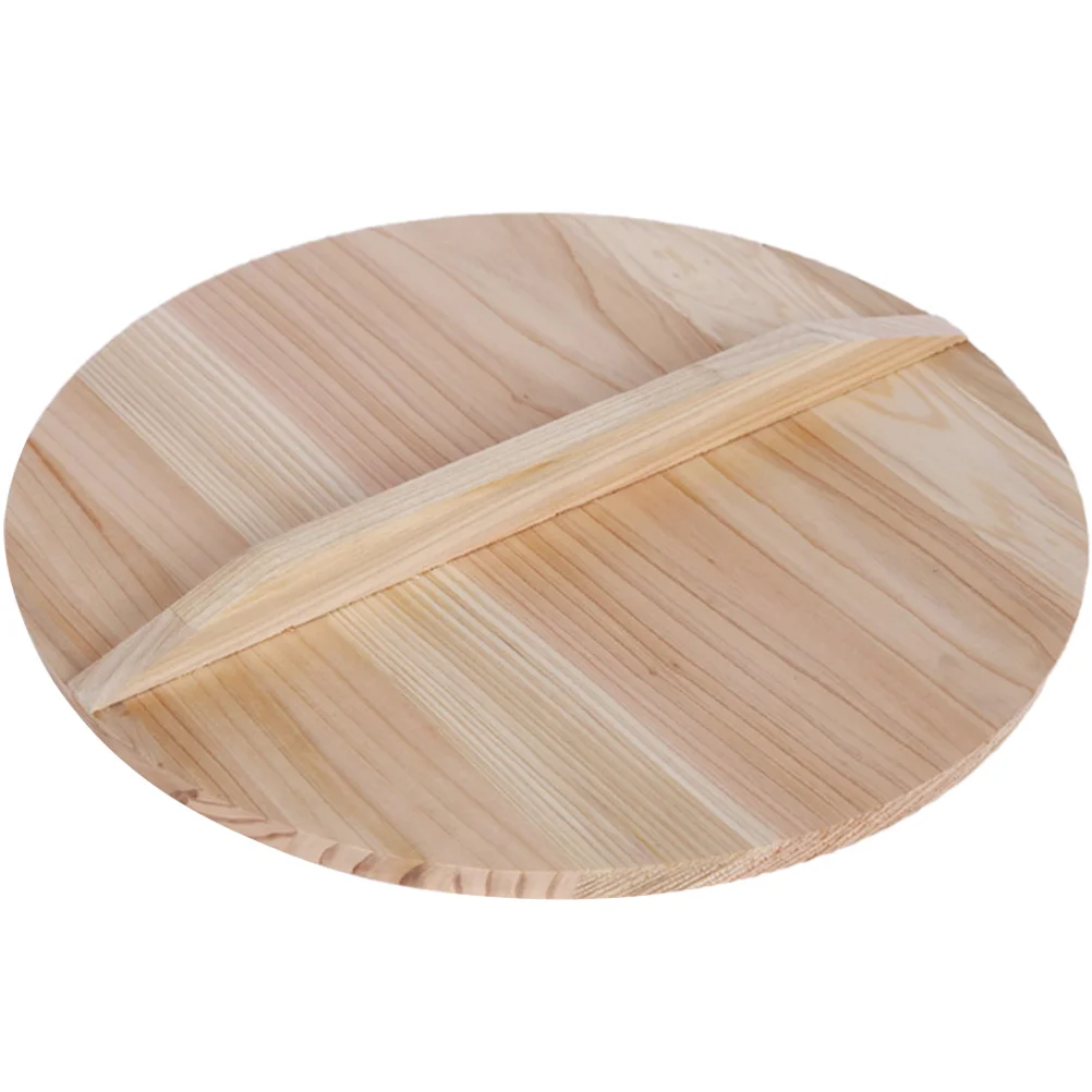 

Lid Cover Wok Pot Wooden Pan Kitchen Frying Wood Accessories Replacementfry Stir Round Flat Cast Iron Cooking Tool Household