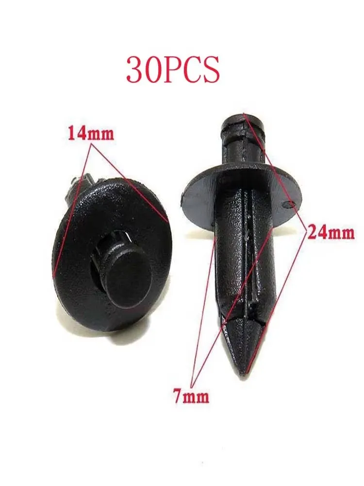 

10 шт., 30 шт., 50 шт., 100 шт., 6 мм, 7 мм, зажим для крепления, подходит для Suzuki Kawasaki, пластиковый заклепка, зажим для капота