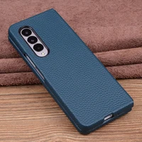luxury genuine leather wallet business phone case for samsung galaxy z flip3 flip 3 f9260 credit card money slot cover holster