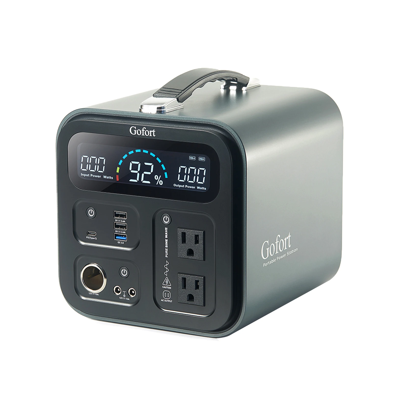 

GOFORT 1200W/600W Portable Power Station Solar Generator With 3 Charging Modes for Home Outdoor Camping Emergency Battery Backup