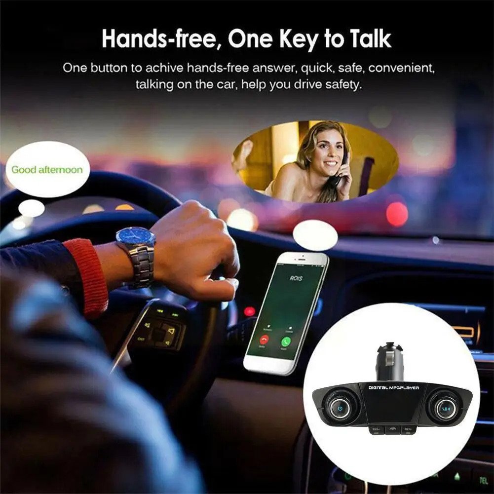 

FM-трансмиттер D1F4 со светодиодным экраном, Aux, Bluetooth 4,0