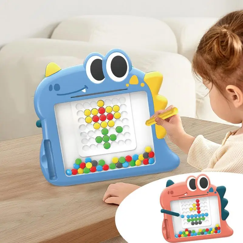 

Educational Magnetic Drawing Board Learning Dinosaur Shape Magnetic Writing Board Puzzle 6 Pattern Cards For christmas Birthday