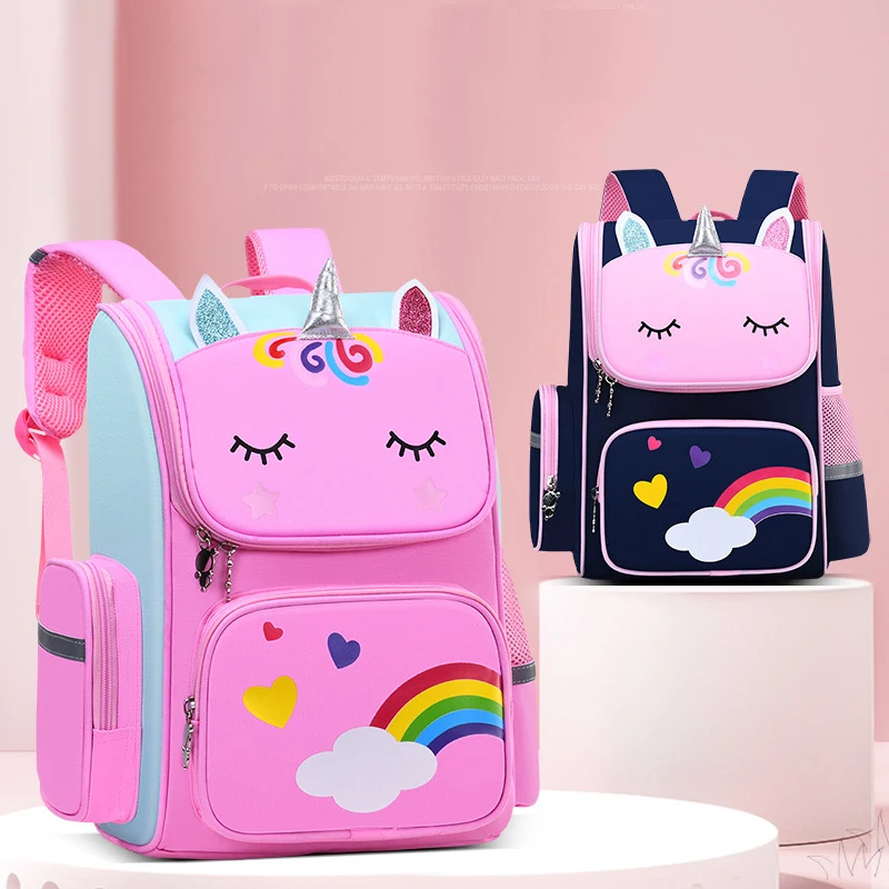 Школьные ранцы для детей, рюкзак с 3D мультяшным единорогом, новинка 2022, сумка для детского сада для девочек и мальчиков, милый Радужный школь...